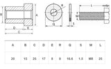 Κρεμαγιέρα module-4, μεταλλική (γαλβανιζέ), σε τεμάχια του 1m, διατομής 10x30mm