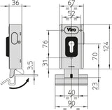 Viro V06 electric lock, with single cylinder, for double-leaf hinged garage door with mechanism