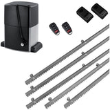 Μηχανισμός συρόμενης πόρτας NORTON-2500-OIL με πινακοδέκτη, 2 τηλεχειριστήρια, 5m μεταλλική κρεμαγιέρα και φωτοκύτταρα ενσύρματα